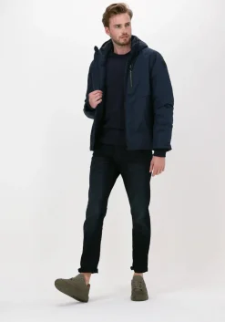 donkerblauwe pme legend gewatteerde jas short jacket nextshell recycle