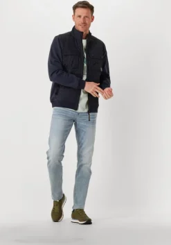 donkerblauwe pme legend jack zip jacket sweat mixed padded