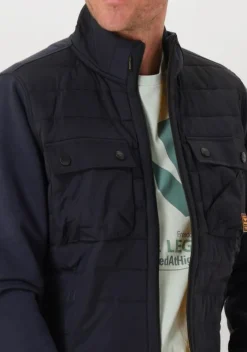 donkerblauwe pme legend jack zip jacket sweat mixed padded