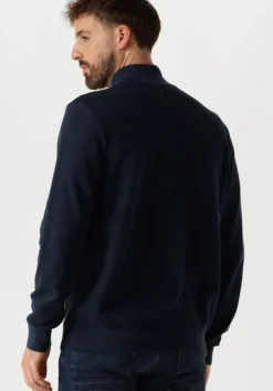 donkerblauwe pme legend trui half zip collar cotton mouline