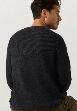 donkerblauwe pme legend trui r-neck cotton indigo look knit
