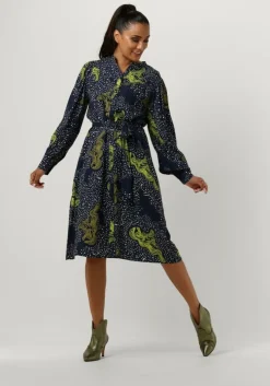 donkerblauwe pom amsterdam mini jurk eternity