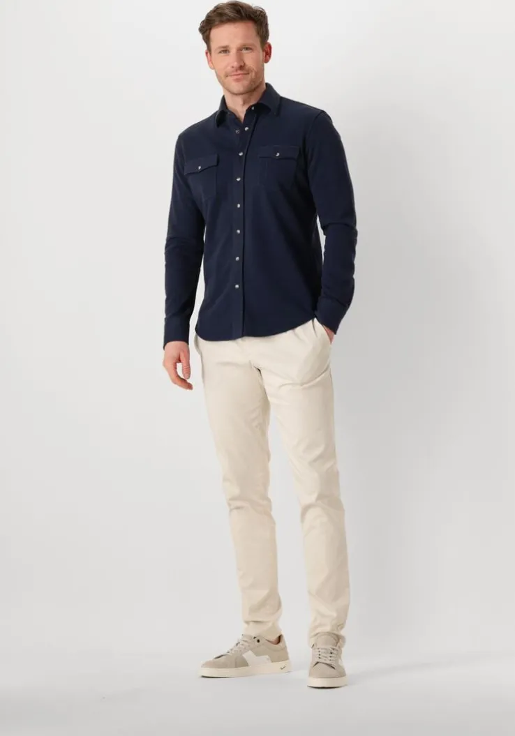 donkerblauwe profuomo casual overhemd overshirt wester