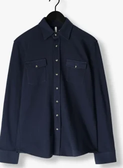 donkerblauwe profuomo casual overhemd overshirt wester