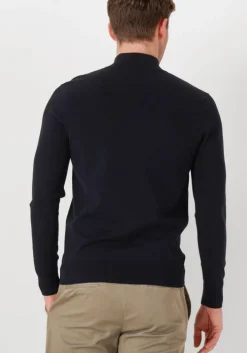 donkerblauwe profuomo coltrui half zip luxury basic