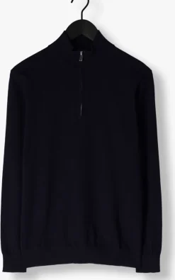 donkerblauwe profuomo coltrui half zip luxury basic