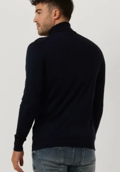 donkerblauwe profuomo coltrui pullover roll neck
