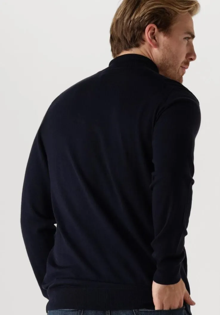 donkerblauwe profuomo coltrui pullover roll neck