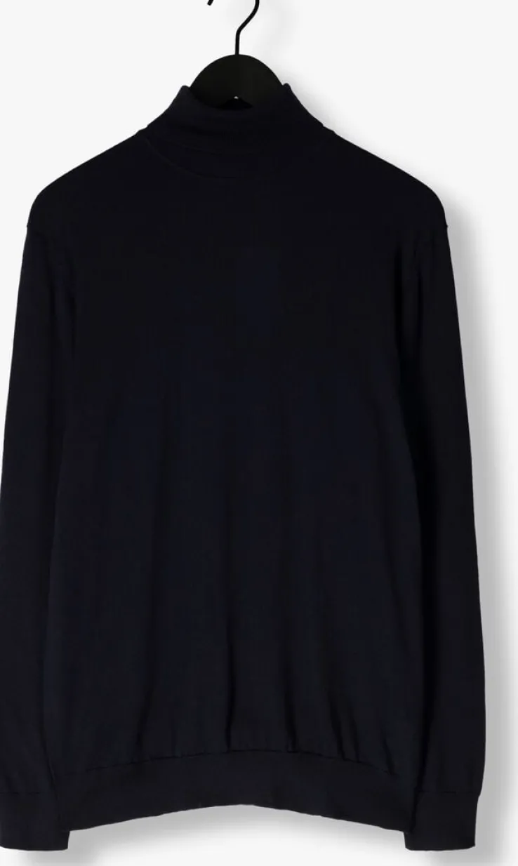 donkerblauwe profuomo coltrui pullover roll neck