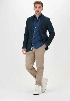 donkerblauwe profuomo colberts jacket knitted ho