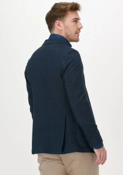 donkerblauwe profuomo colberts jacket knitted ho