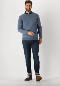 donkerblauwe profuomo klassiek overhemd shirt x-cutaway sc sf japanese knitted