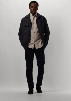 donkerblauwe profuomo overshirt overshirt twill n