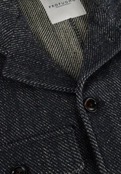 donkerblauwe profuomo overshirt overshirt twill n