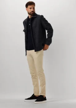 donkerblauwe profuomo overshirt overshirt twill n