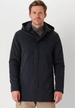 donkerblauwe profuomo parka's outerw rainc mgnt lng