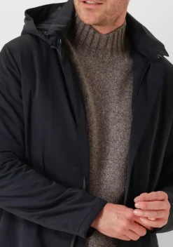 donkerblauwe profuomo parka's outerw rainc mgnt lng