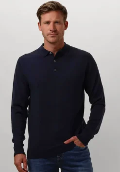 donkerblauwe profuomo polo polo long sleeve