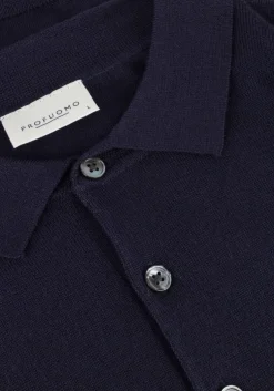 donkerblauwe profuomo polo polo long sleeve