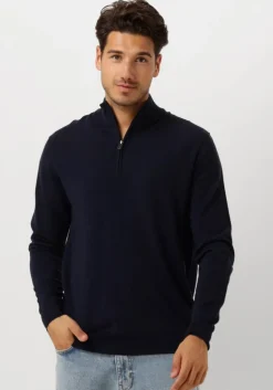 donkerblauwe profuomo trui pullover half zip