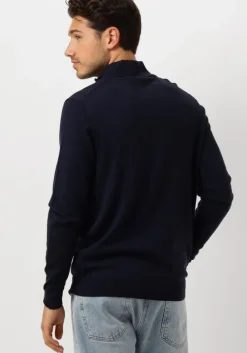 donkerblauwe profuomo trui pullover half zip