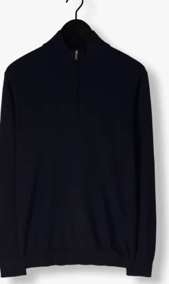 donkerblauwe profuomo trui pullover half zip