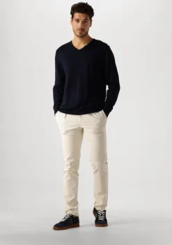 donkerblauwe profuomo trui pullover v-neck