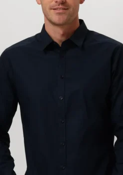 donkerblauwe pure path casual overhemd essential casual shirt