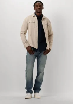 donkerblauwe pure path casual overhemd essential casual shirt