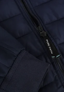 donkerblauwe pure path gewatteerde jas regular fit padded jackets