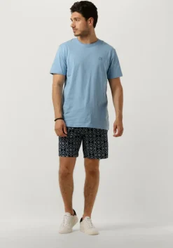 donkerblauwe pure path korte broek shorts with all-over-print and cords