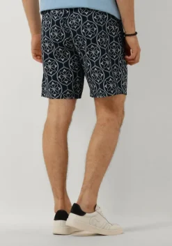 donkerblauwe pure path korte broek shorts with all-over-print and cords