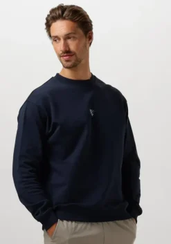 donkerblauwe pure path sweater loose fit sweaters crewneck305