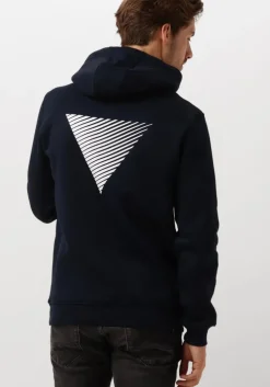 donkerblauwe pure path sweater essential logo hoodie