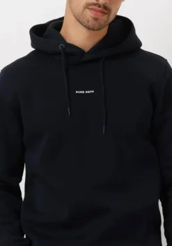 donkerblauwe pure path sweater essential logo hoodie