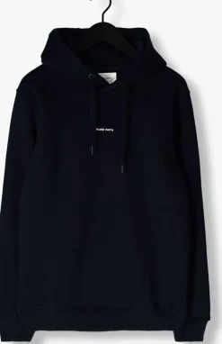 donkerblauwe pure path sweater essential logo hoodie