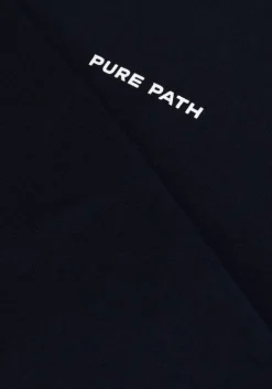 donkerblauwe pure path sweater essential logo hoodie