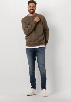 donkerblauwe pure path sweater essential logo hoodie