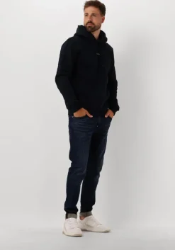 donkerblauwe pure path sweater essential logo hoodie