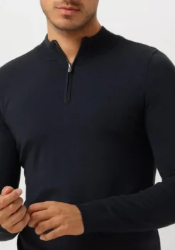 donkerblauwe pure path trui essential knitwear halfzip sweater