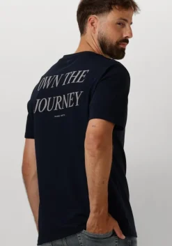 donkerblauwe pure path t-shirt regular fit t-shirts crewneck ss103