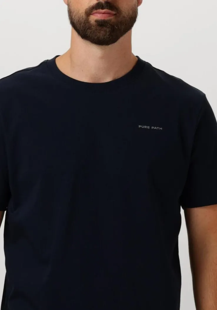 donkerblauwe pure path t-shirt regular fit t-shirts crewneck ss103