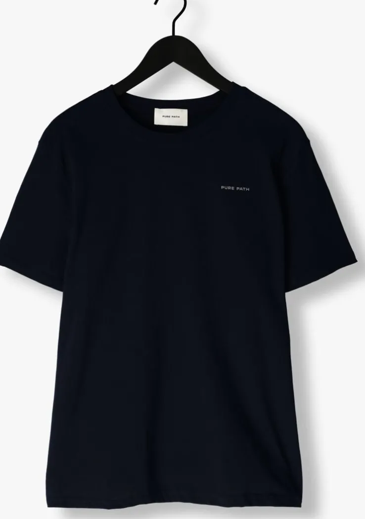 donkerblauwe pure path t-shirt regular fit t-shirts crewneck ss103