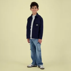 donkerblauwe raizzed overhemd lexton