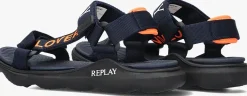 donkerblauwe replay platte sandalen spacer 1