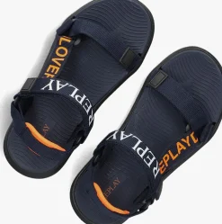 donkerblauwe replay platte sandalen spacer 1