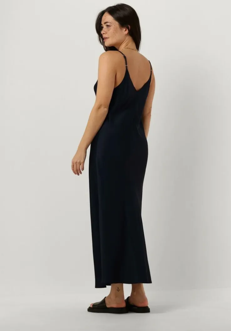 donkerblauwe resort finest midi jurk slip dress