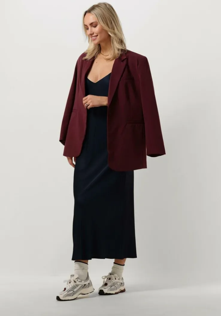 donkerblauwe resort finest midi jurk slip dress