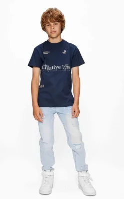 donkerblauwe retour t-shirt randy