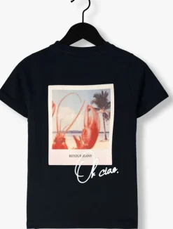 donkerblauwe retour t-shirt damon